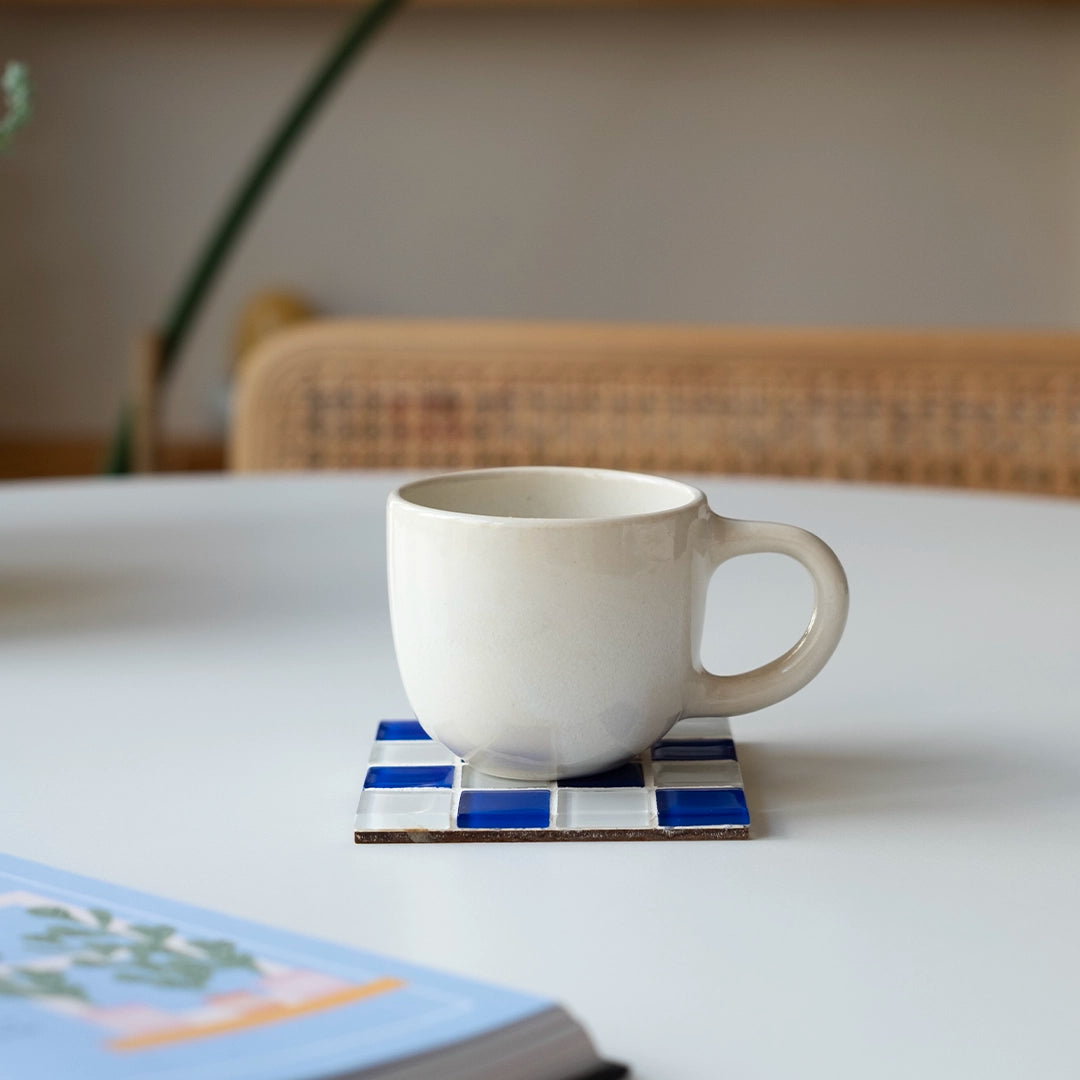 Stoneware Orta Boy Kupa - İnci Beyaz