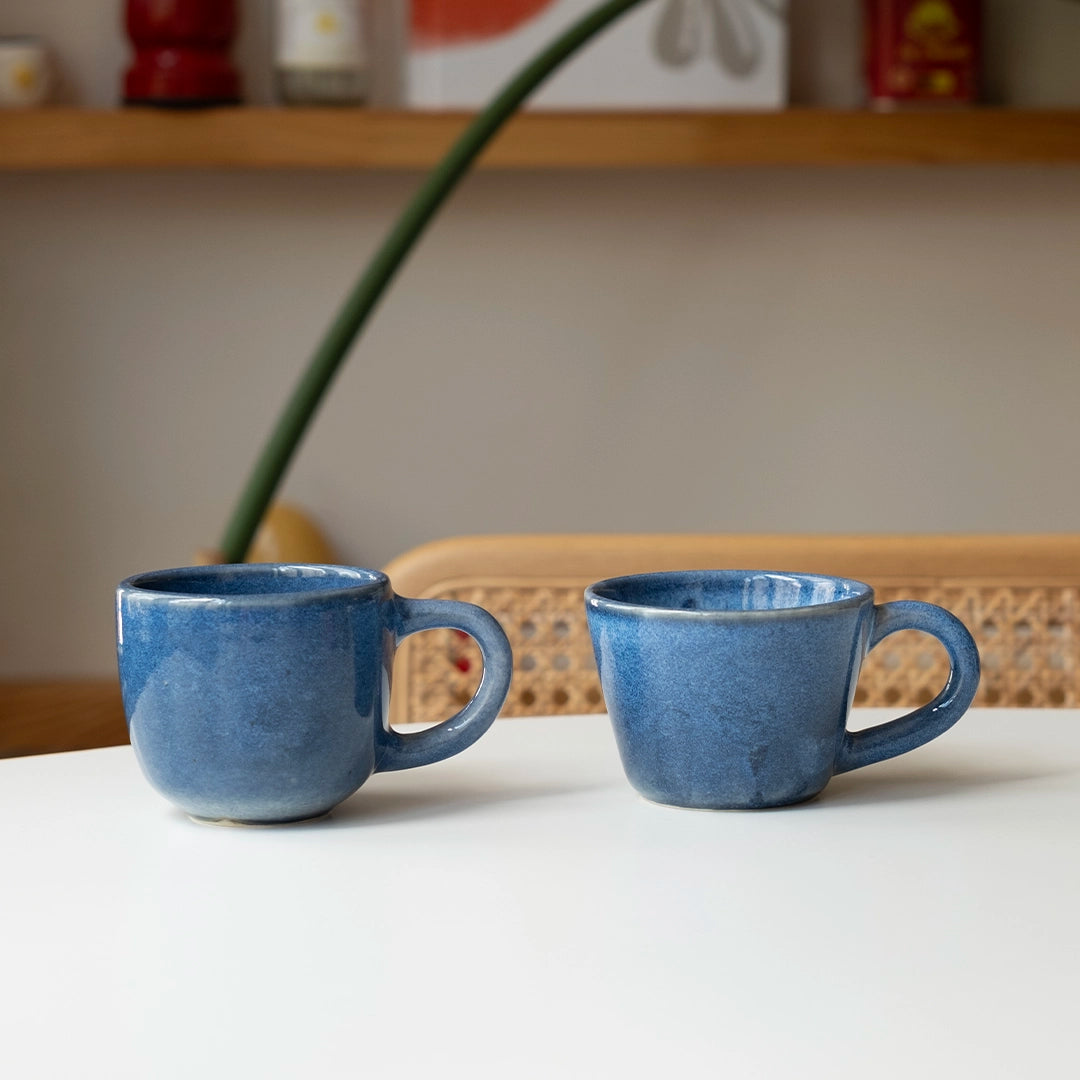 Stoneware Orta Boy Kupa - Sayfi Mavi