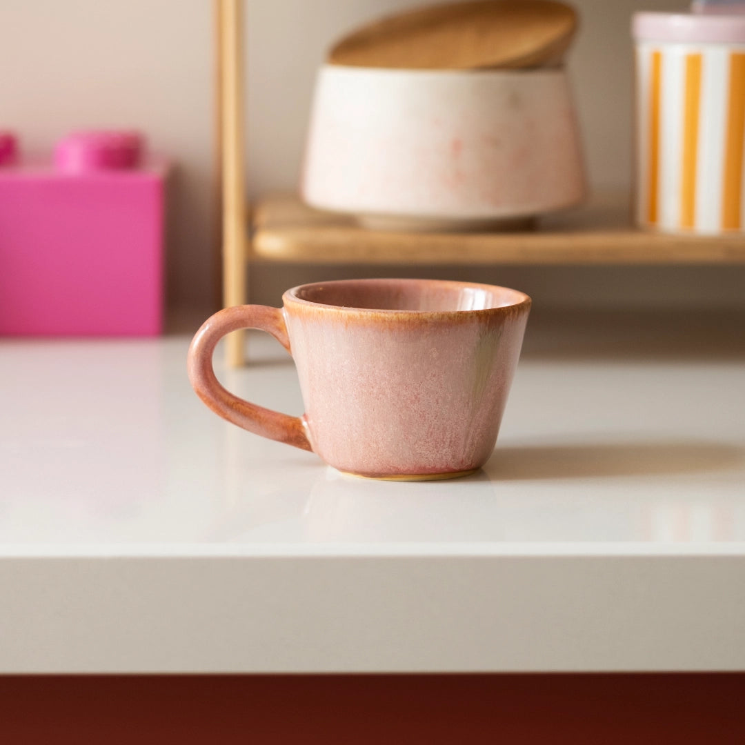 Stoneware Küçük Boy Kupa - Gonca Pembe