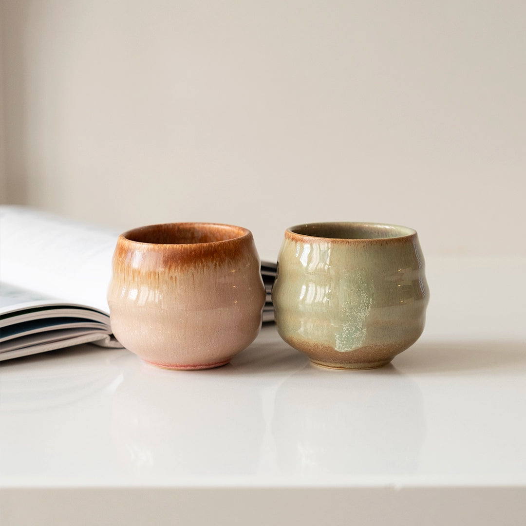 Paylaşım Ritüeli - Sabah Sessizliği No.1: Müdavim Yeşil+Gonca Pembe Bardak