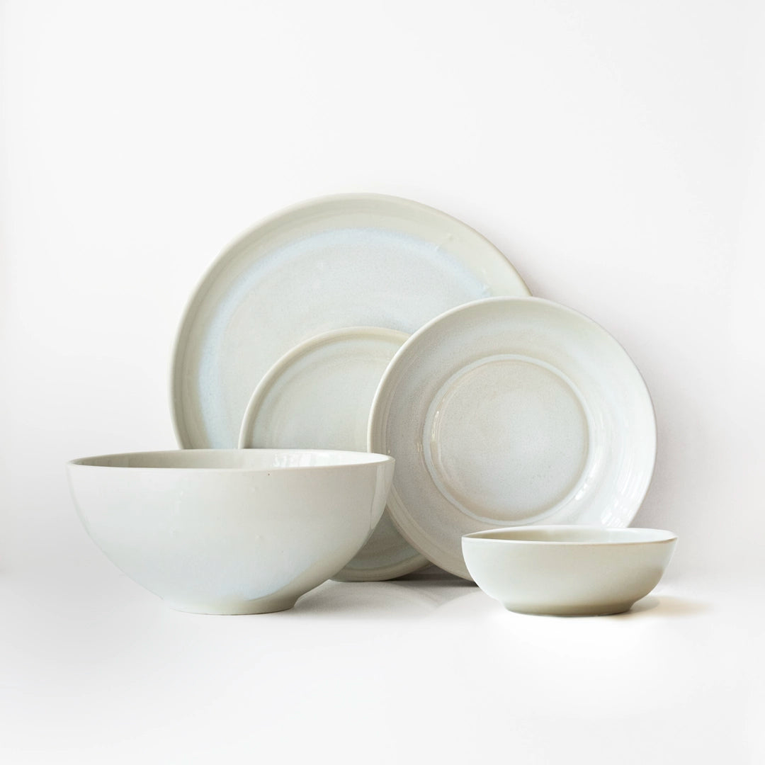 2 Kişilik Stoneware Yemek Takımı - İnci Beyaz