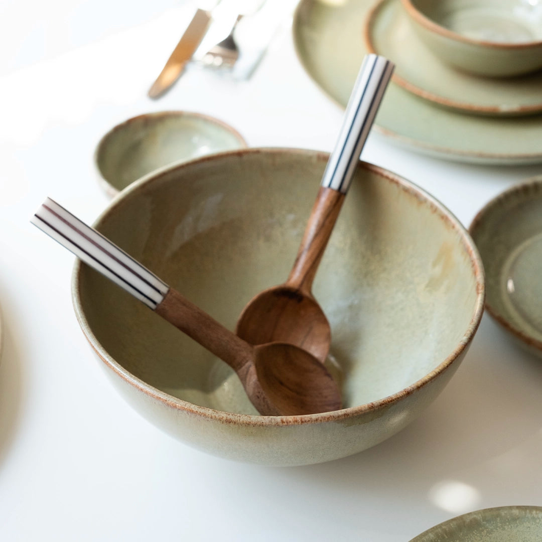 8 Kişilik Stoneware Yemek Takımı - Müdavim Yeşil