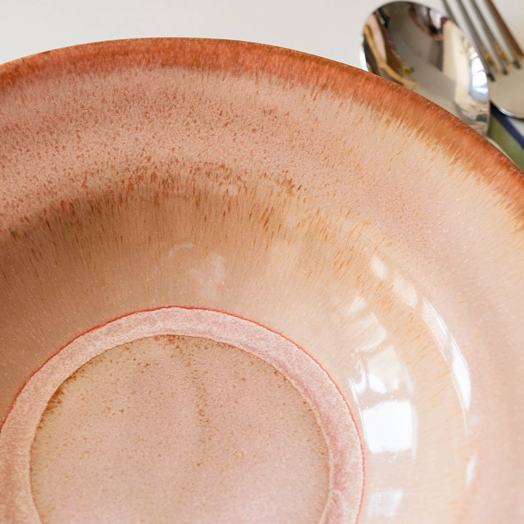 Stoneware Makarna Tabağı - Gonca Pembe