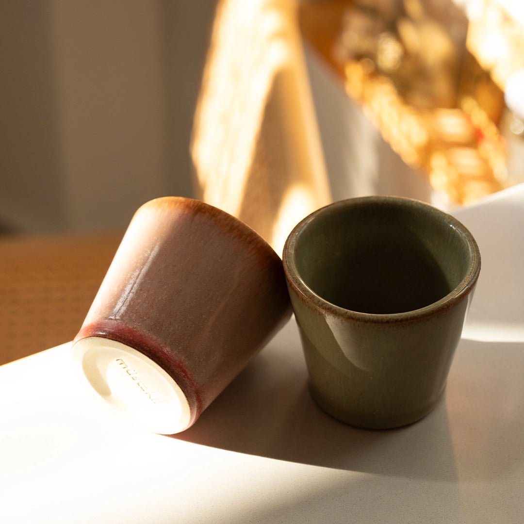 Paylaşım Ritüeli - Uyanış No.1: Müdavim Yeşil+Gonca Pembe Espresso Bardağı