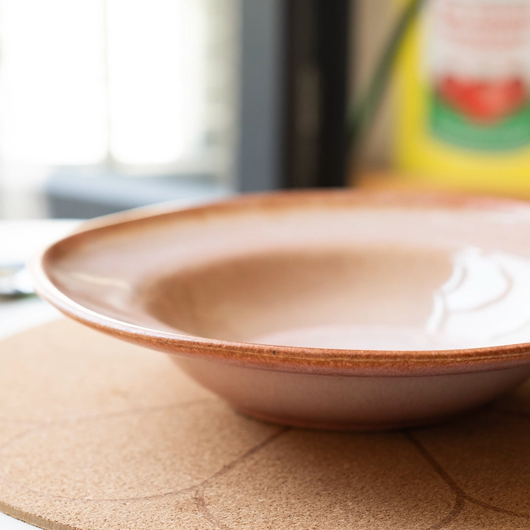 Stoneware Makarna Tabağı - Gonca Pembe