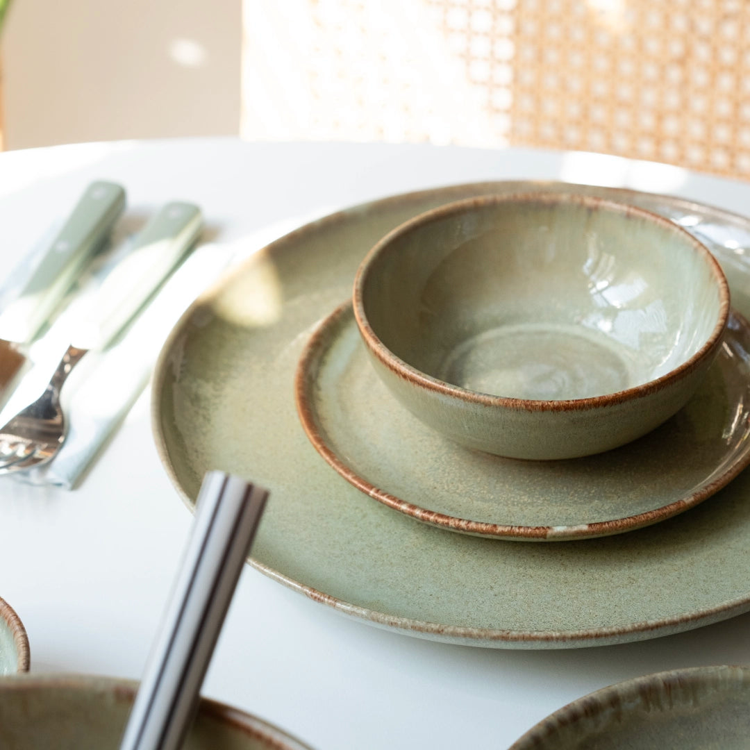 Çekirdek Aile Kayıklı Sofra Takımı - Müdavim Yeşil