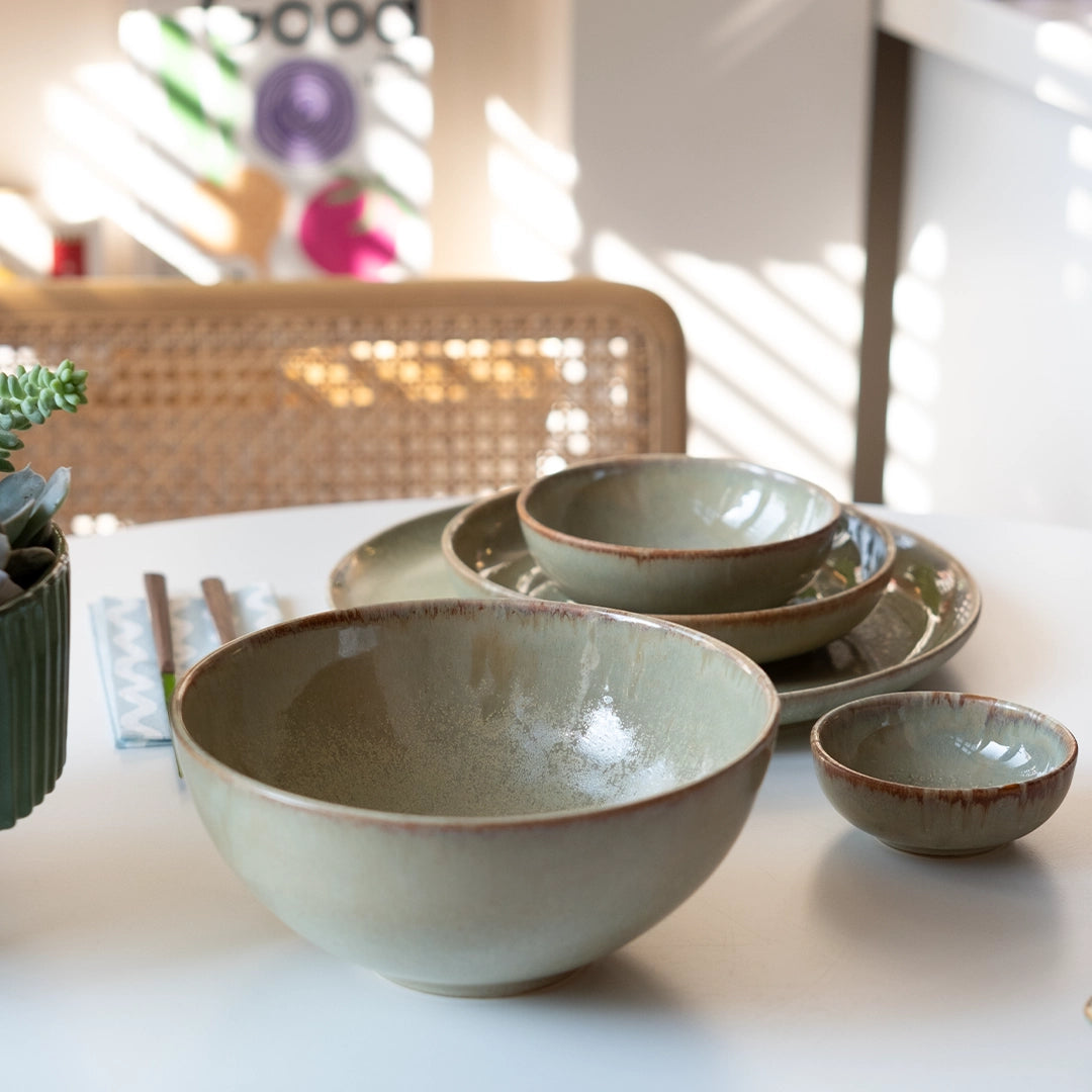 6 Kişilik Stoneware Yemek Takımı - Müdavim Yeşil