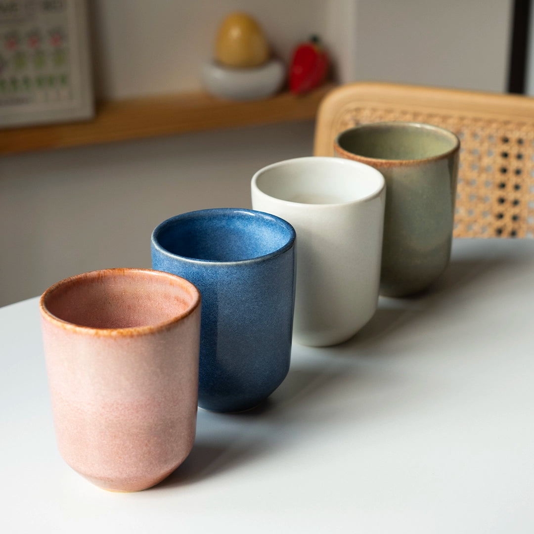 Stoneware Tumbler Bardak - İnci Beyaz