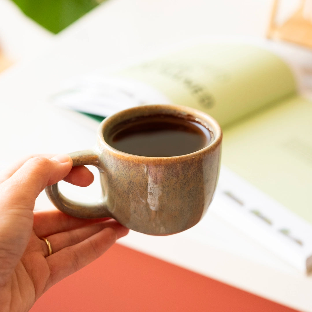 Stoneware Orta Boy Kupa - Müdavim Yeşil