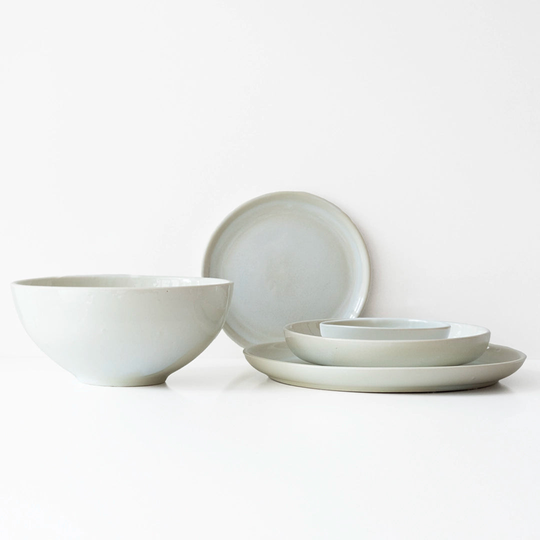 4 Kişilik Stoneware Yemek Takımı - İnci Beyaz