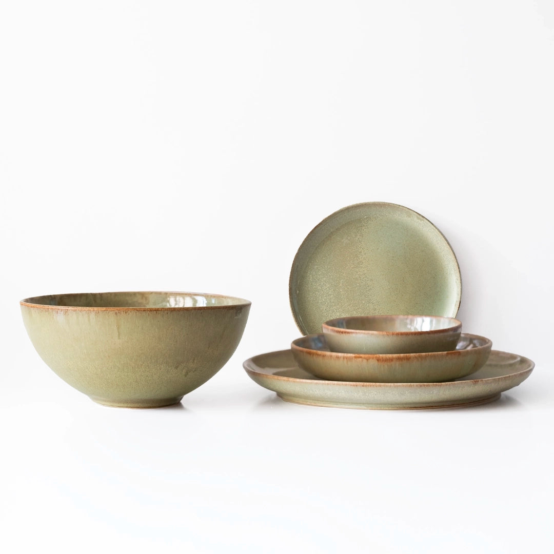 4 Kişilik Stoneware Yemek Takımı - Müdavim Yeşil