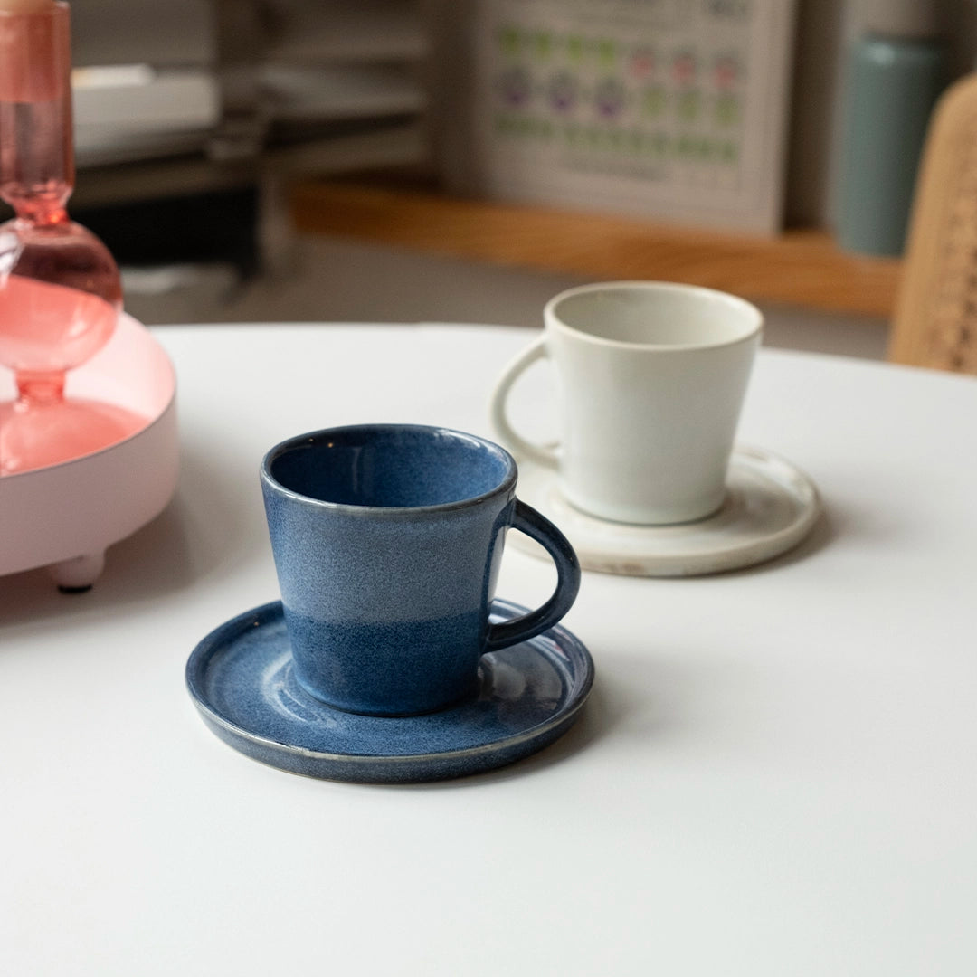 Paylaşım Ritüeli - Kısa Bir Mola No.2: Sayfi Mavi+İnci Beyaz Türk Kahvesi Fincanı