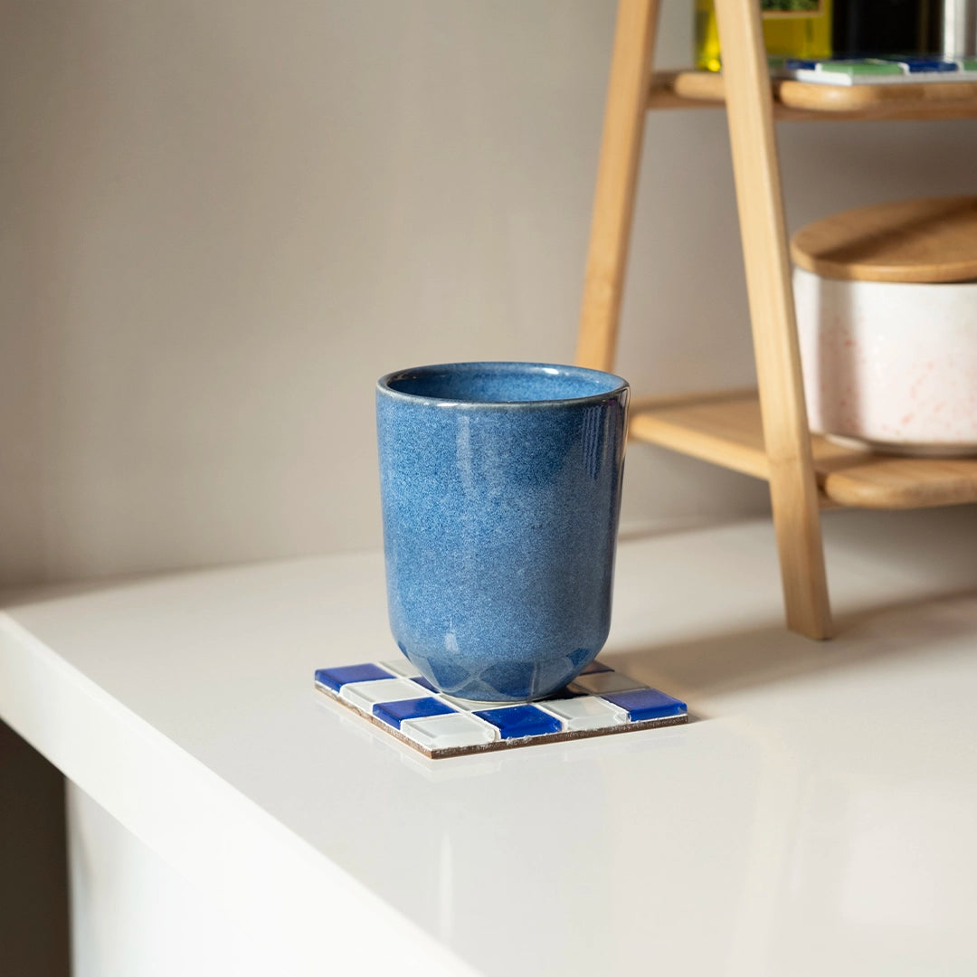 Stoneware Tumbler Bardak - Sayfi Mavi