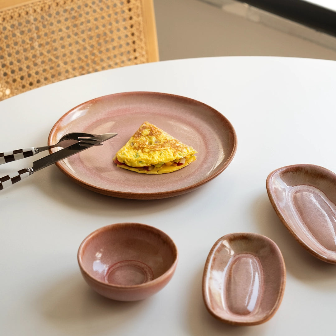 Çekirdek Aile Kayıklı Kahvaltı Takımı - Gonca Pembe