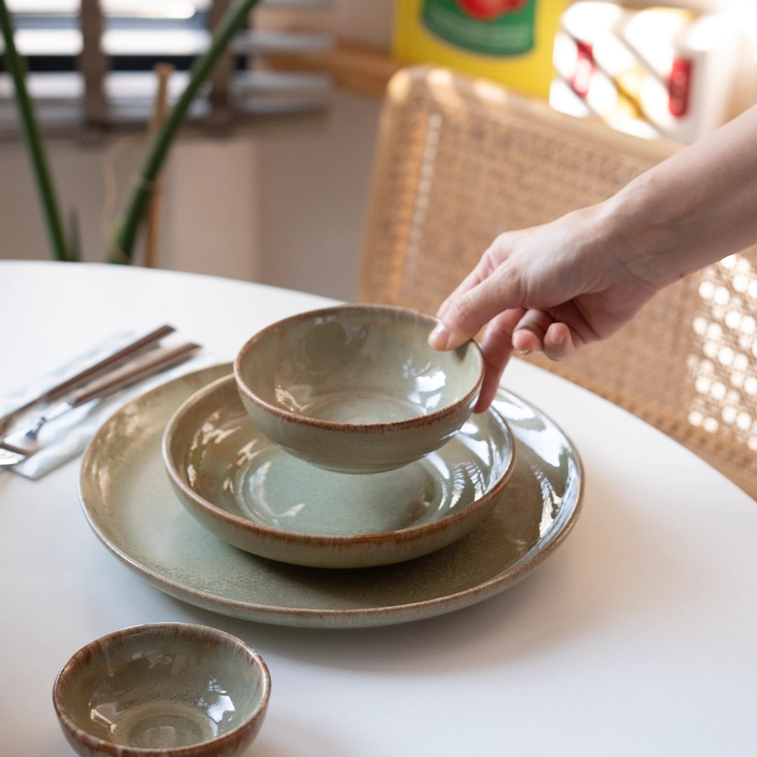 4 Kişilik Stoneware Yemek Takımı - Müdavim Yeşil