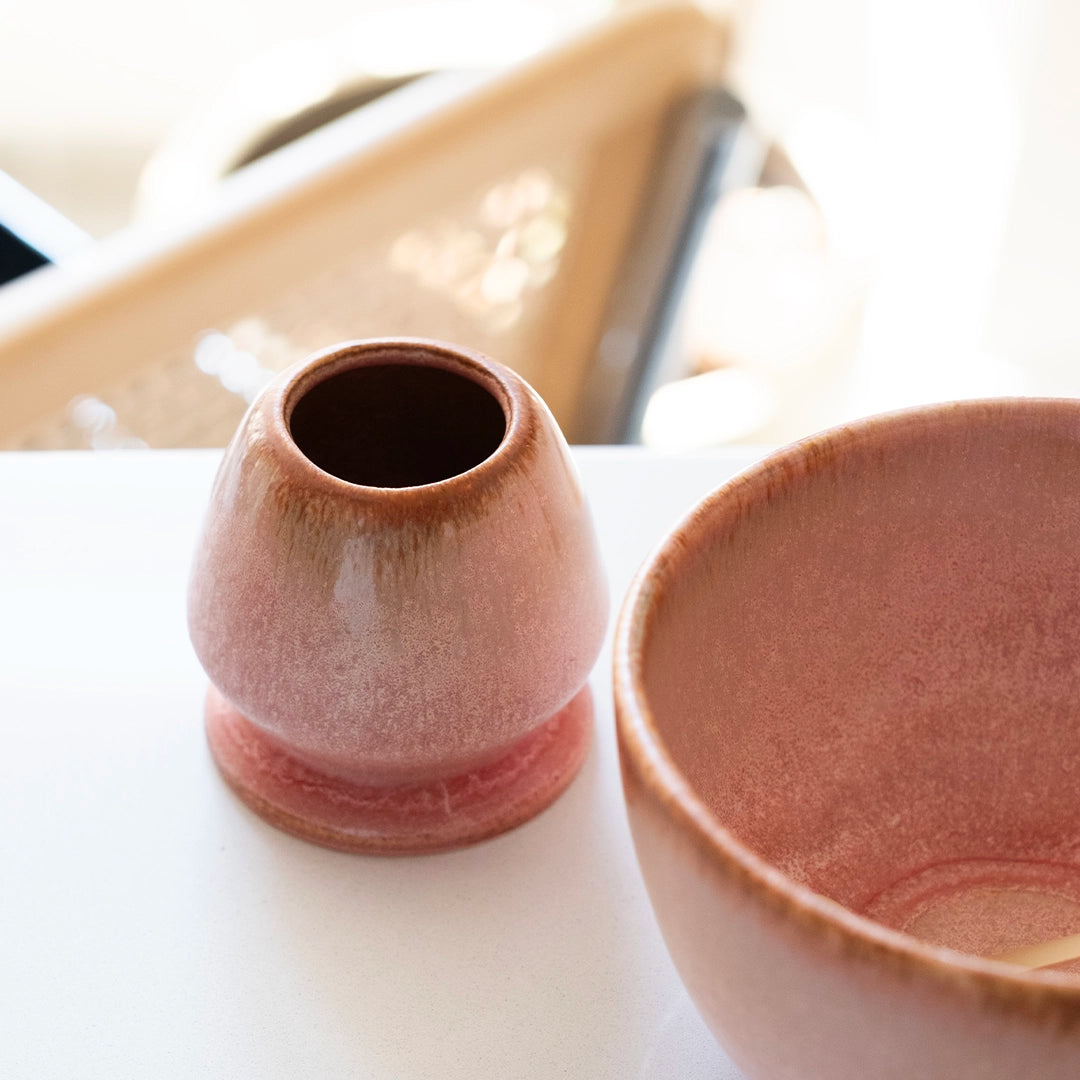 Stoneware Matcha Whisk Tutucu - Gonca Pembe