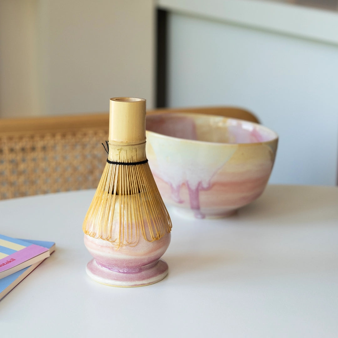 Stoneware Matcha Whisk Tutucu - Müdavim Pembe