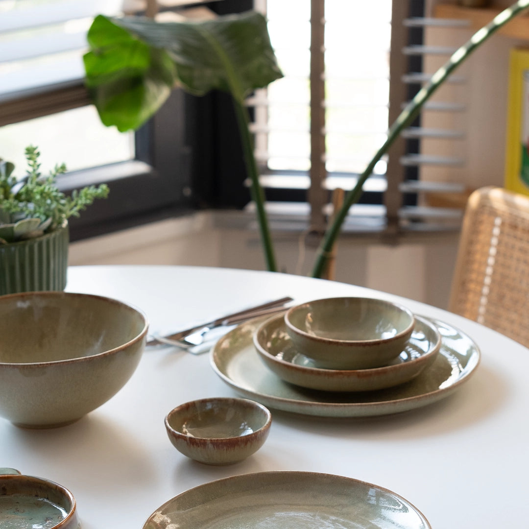 4 Kişilik Stoneware Yemek Takımı - Müdavim Yeşil