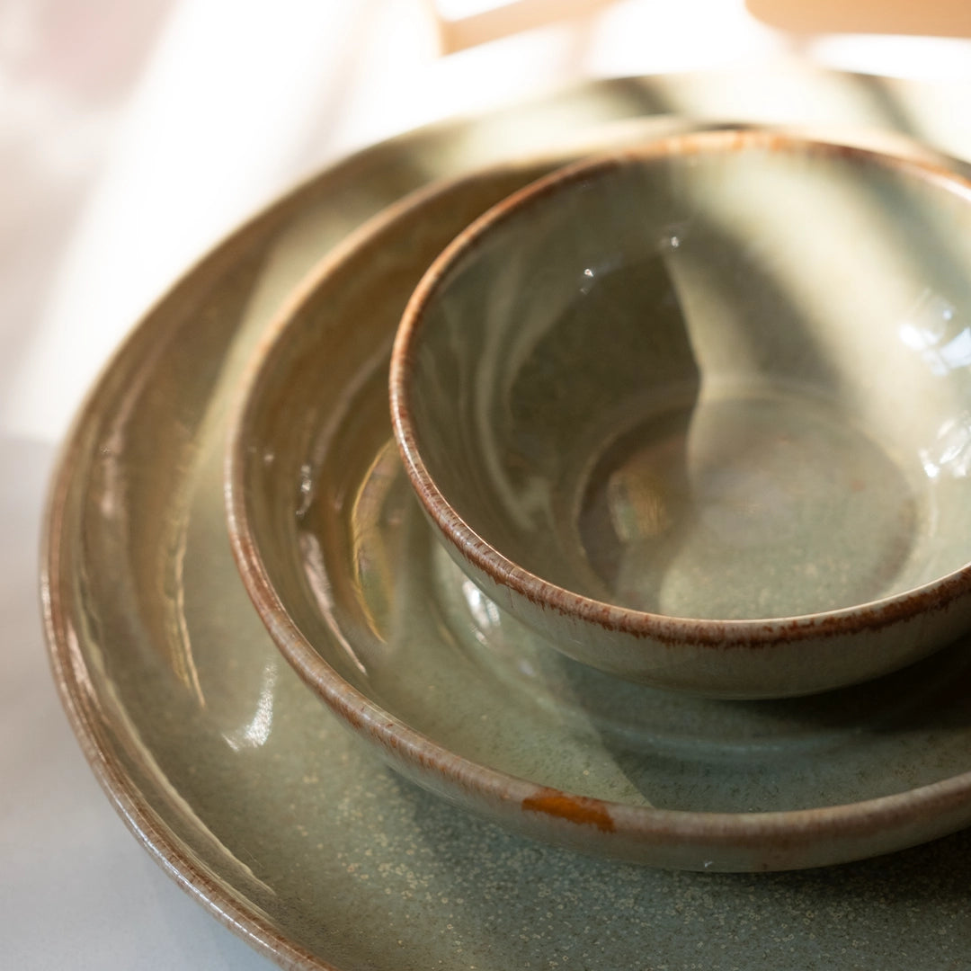 4 Kişilik Stoneware Yemek Takımı - Müdavim Yeşil