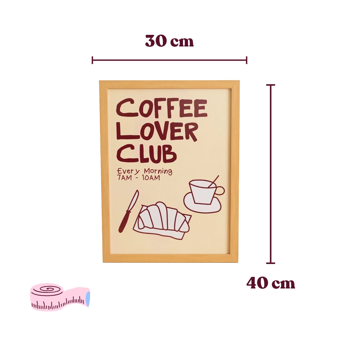 Çerçeveli Coffee Lover Poster - Sarı