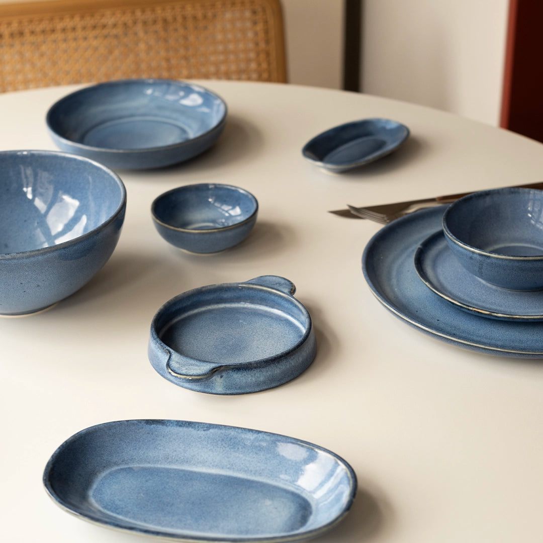 4 Kişilik Stoneware Yemek Takımı - Sayfi Mavi