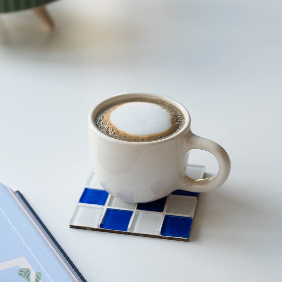 Stoneware Orta Boy Kupa - İnci Beyaz