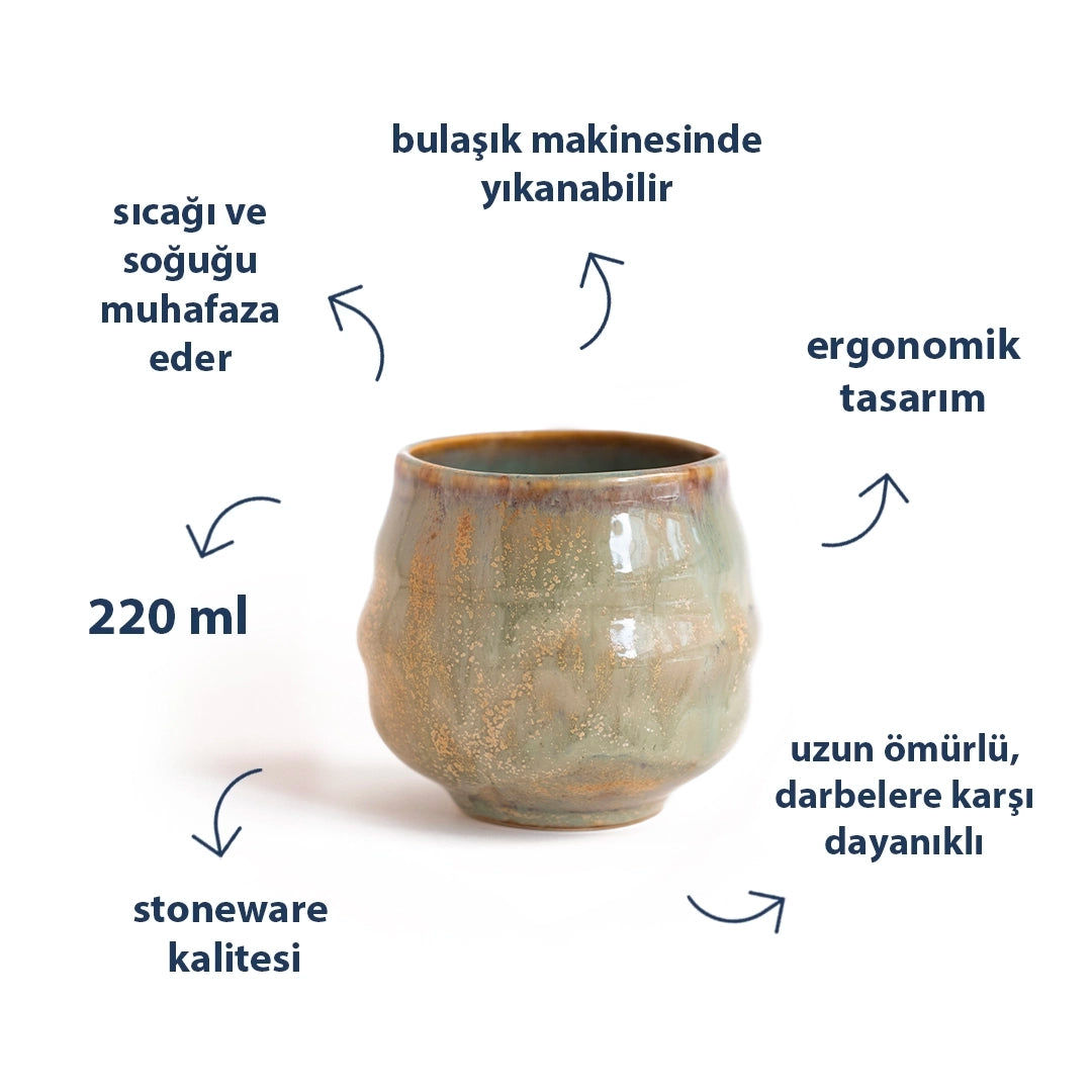 Stoneware Bardak - Müdavim Yeşil