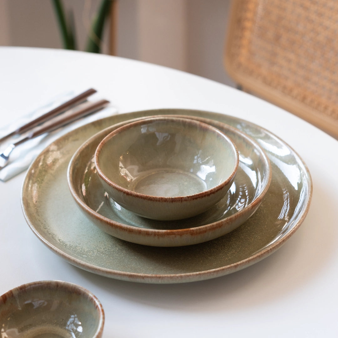 6 Kişilik Stoneware Yemek Takımı - Müdavim Yeşil