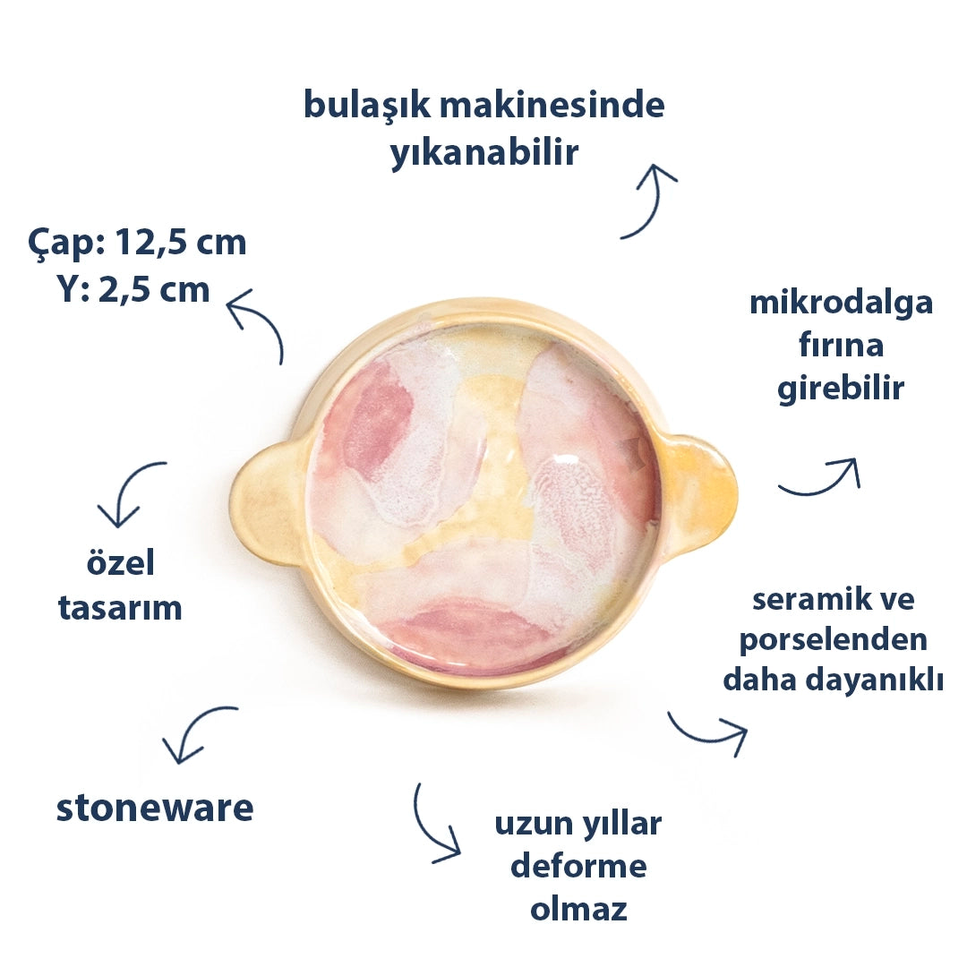 Stoneware Meze Tabağı - Müdavim Pembe