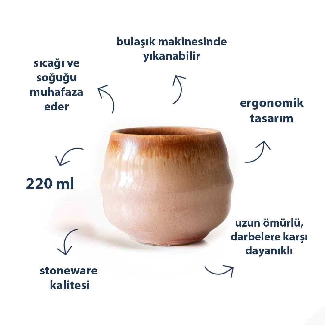 Stoneware Bardak - Gonca Pembe