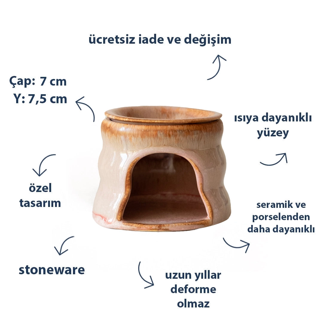 Stoneware Buhurdanlık - Gonca Pembe