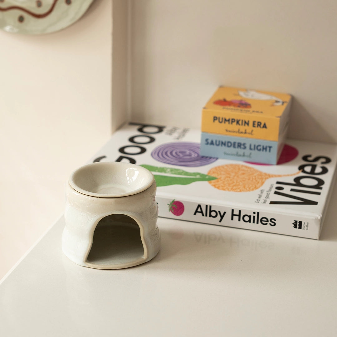 Stoneware Buhurdanlık - İnci Beyaz