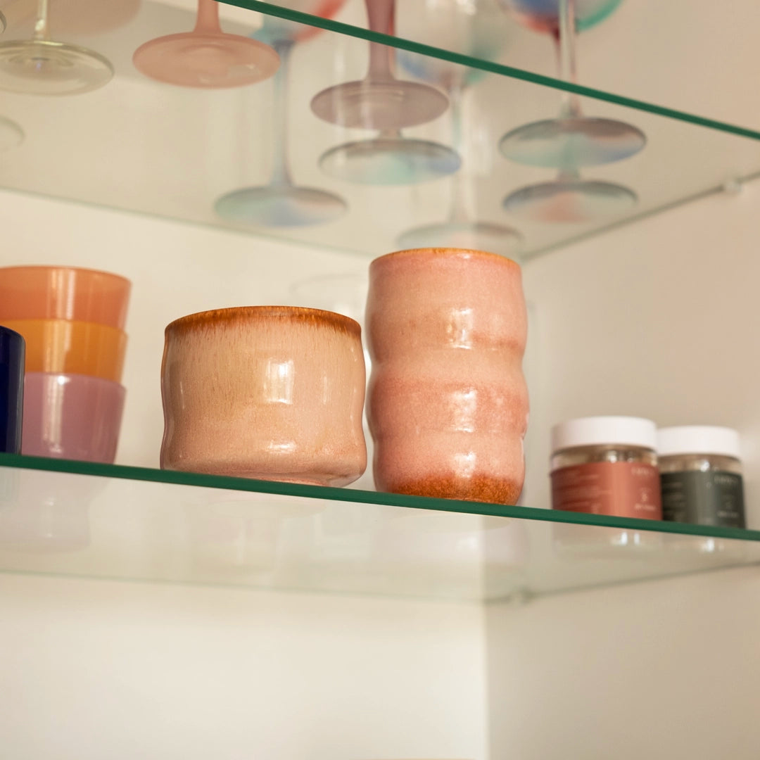 Stoneware Büyük Bardak - Gonca Pembe