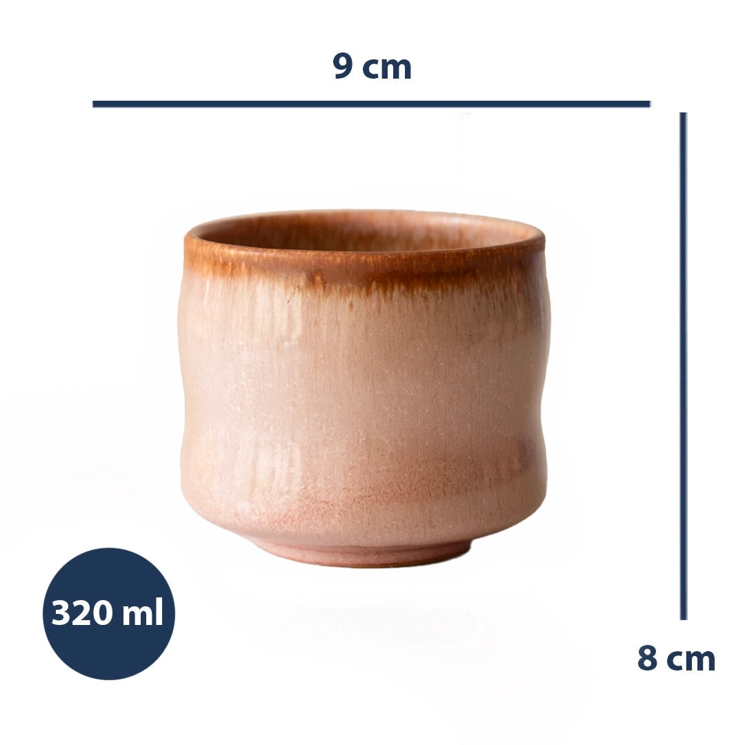 Stoneware Büyük Bardak - Gonca Pembe