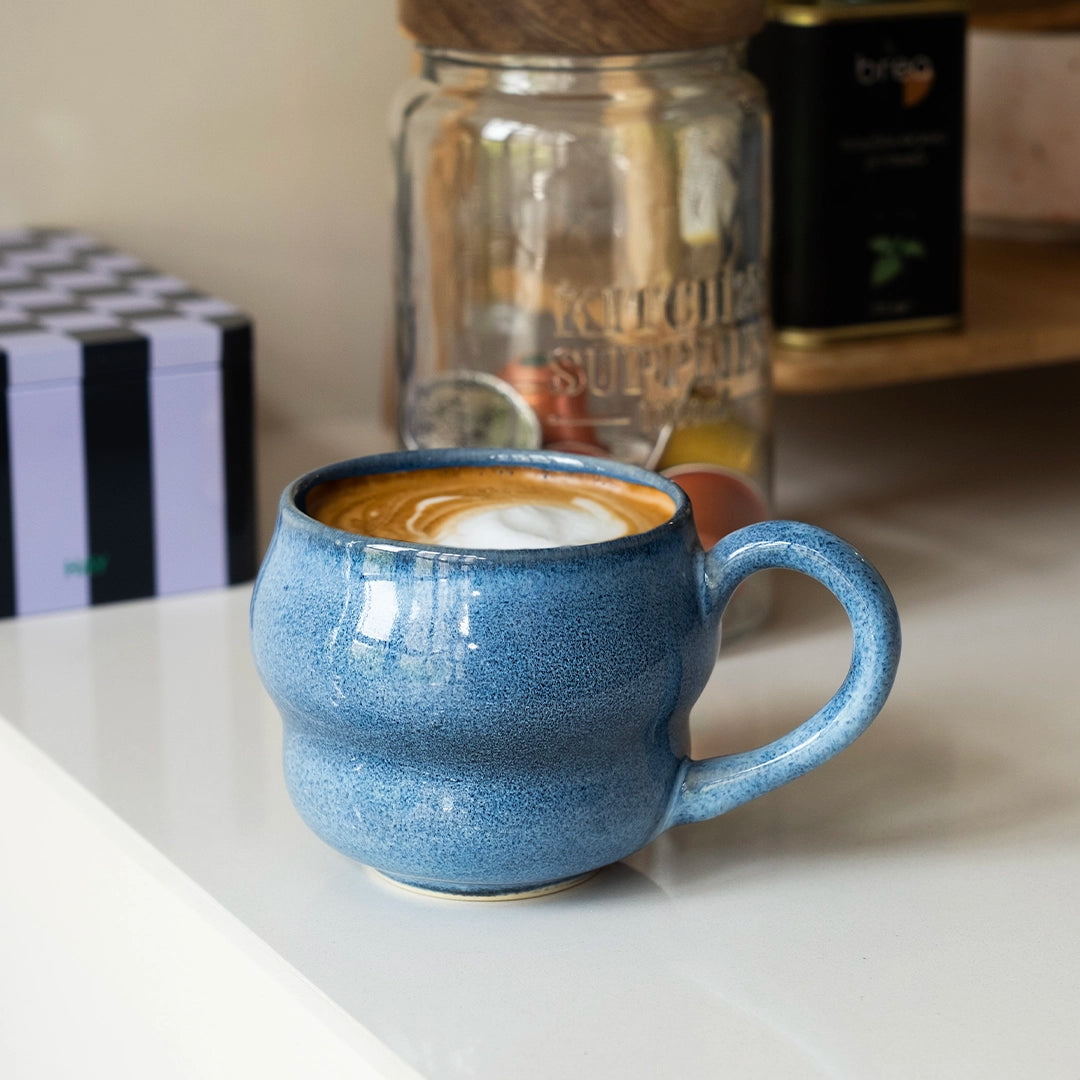 Stoneware Büyük Kupa - Sayfi Mavi