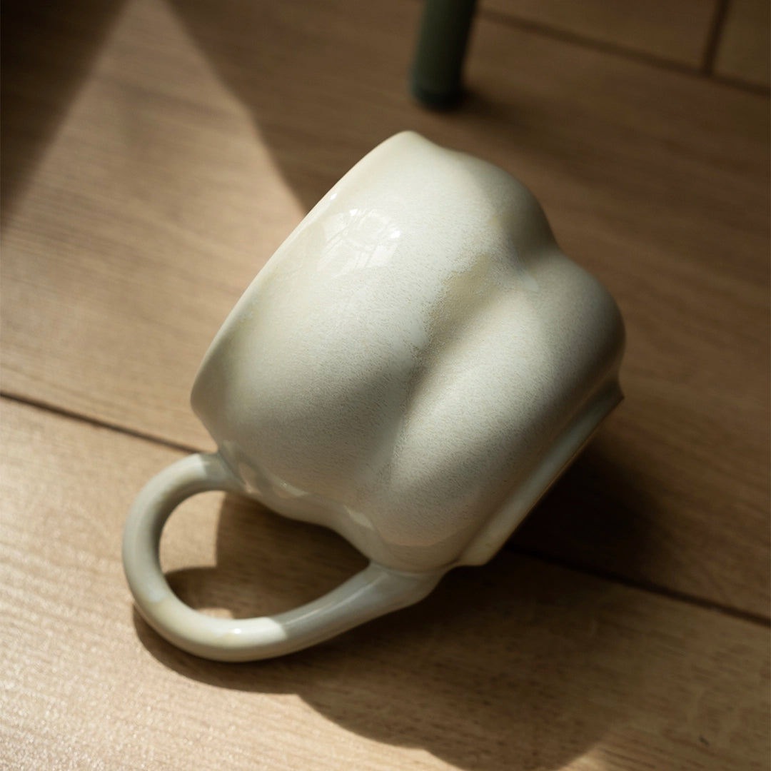 Stoneware Büyük Kupa - İnci Beyaz