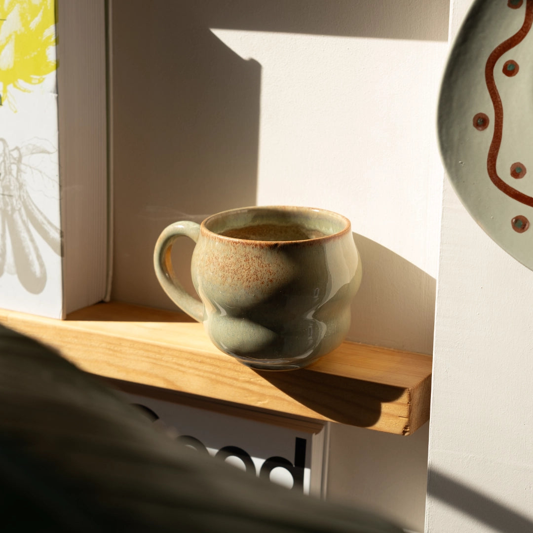 Stoneware Büyük Kupa - Müdavim Yeşil