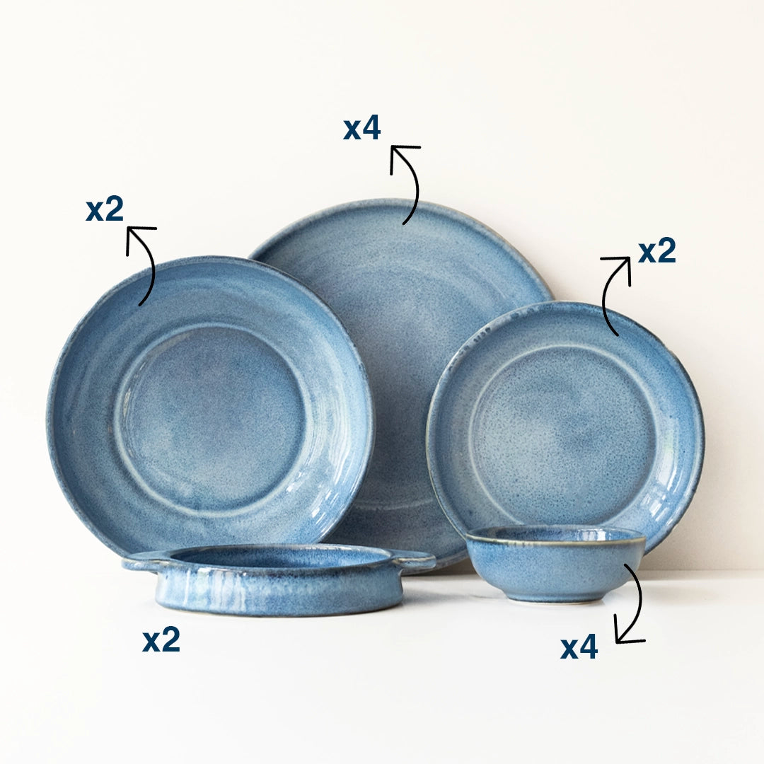 Çekirdek Aile Mezelikli Kahvaltı Takımı - Sayfi Mavi