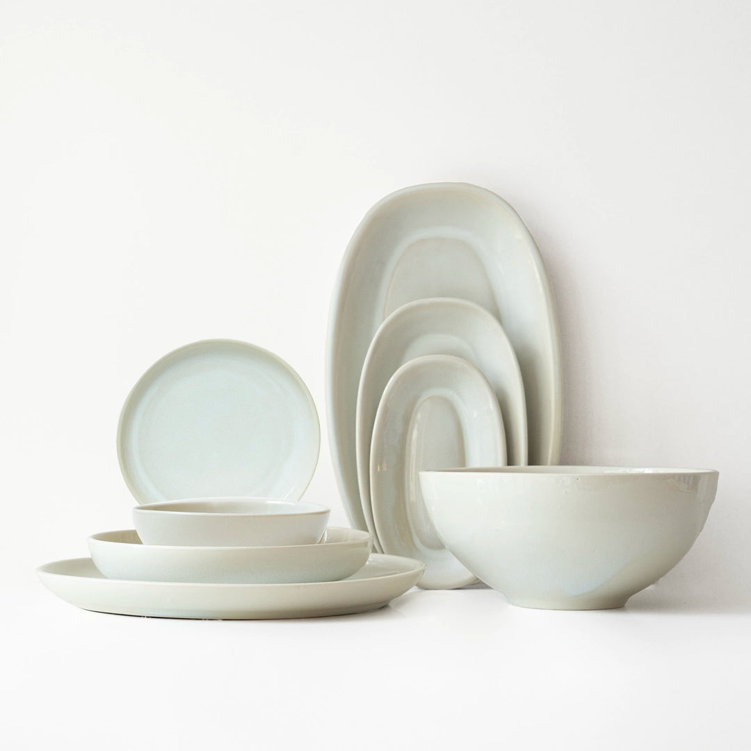 Kalabalık Sofralar Kayıklı Sofra Takımı - İnci Beyaz