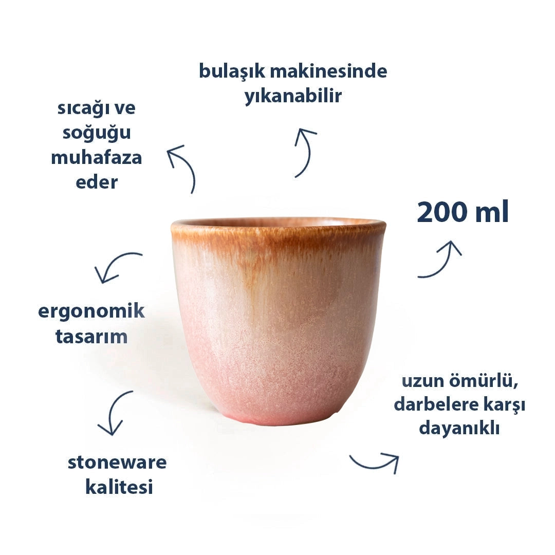 Stoneware Chawan Bardak - Gonca Pembe
