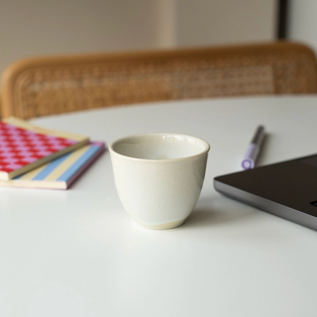 Stoneware Espresso Chawan - İnci Beyaz