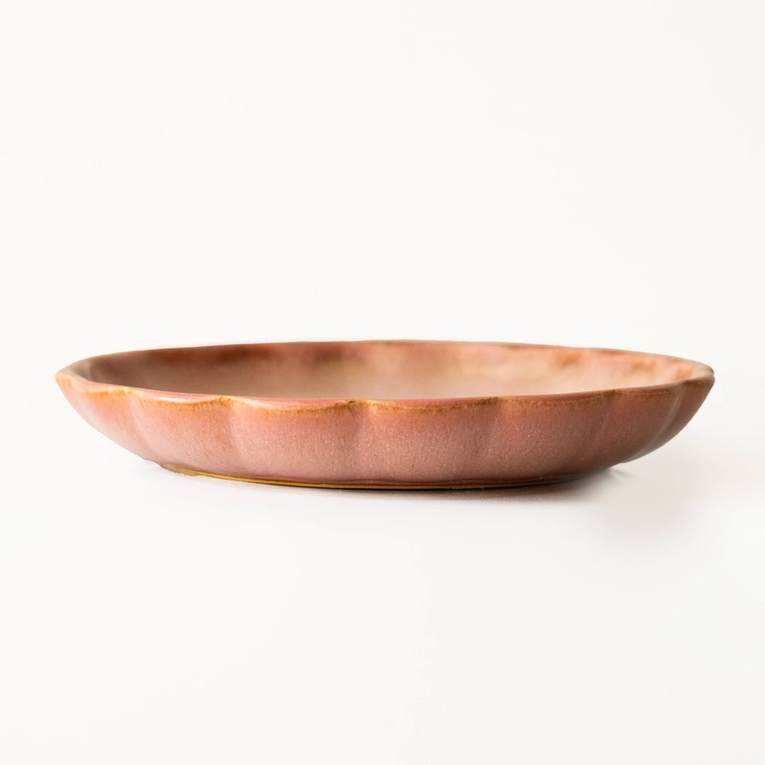 Stoneware Çiçek Derin Tabak - Gonca Pembe