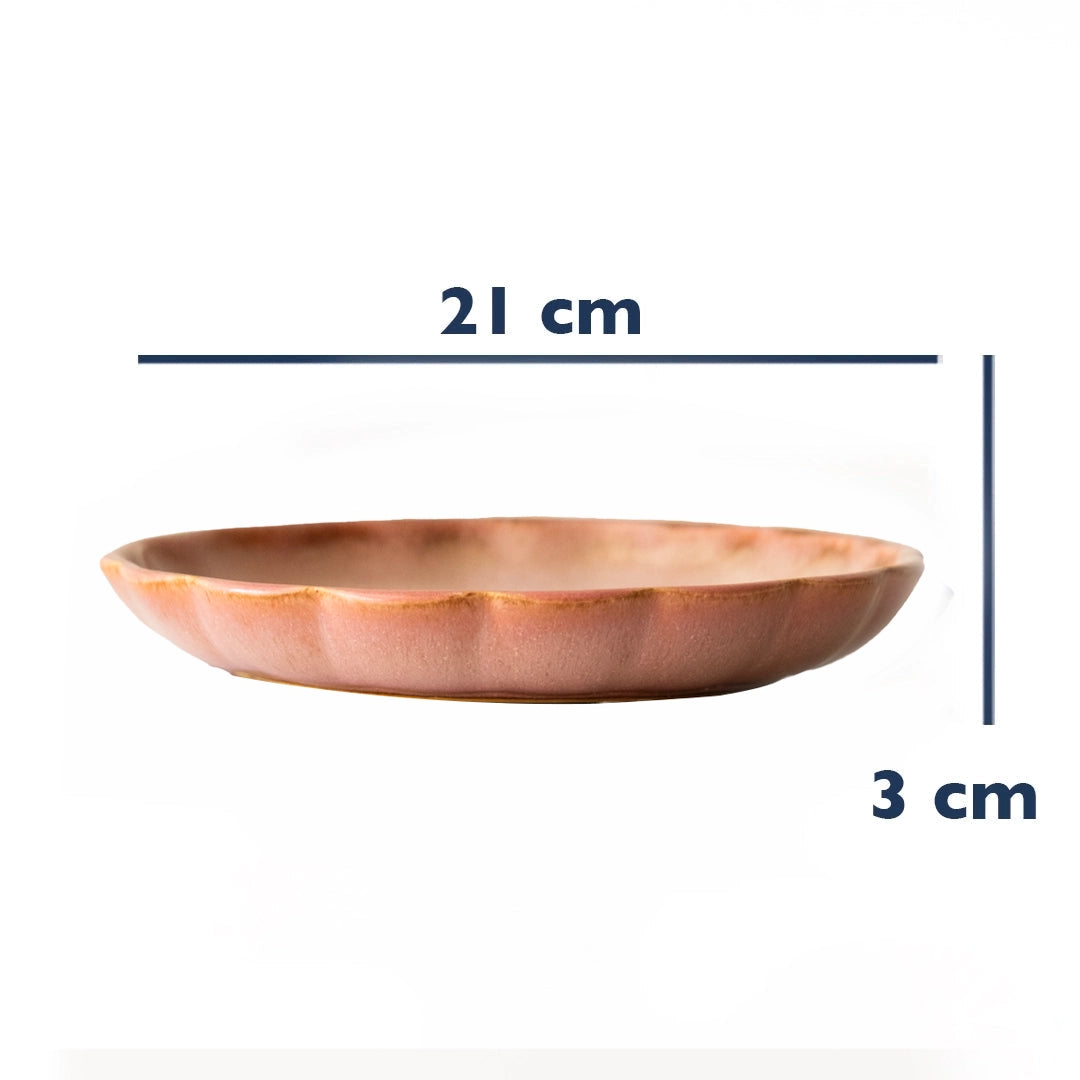 Stoneware Çiçek Derin Tabak - Gonca Pembe
