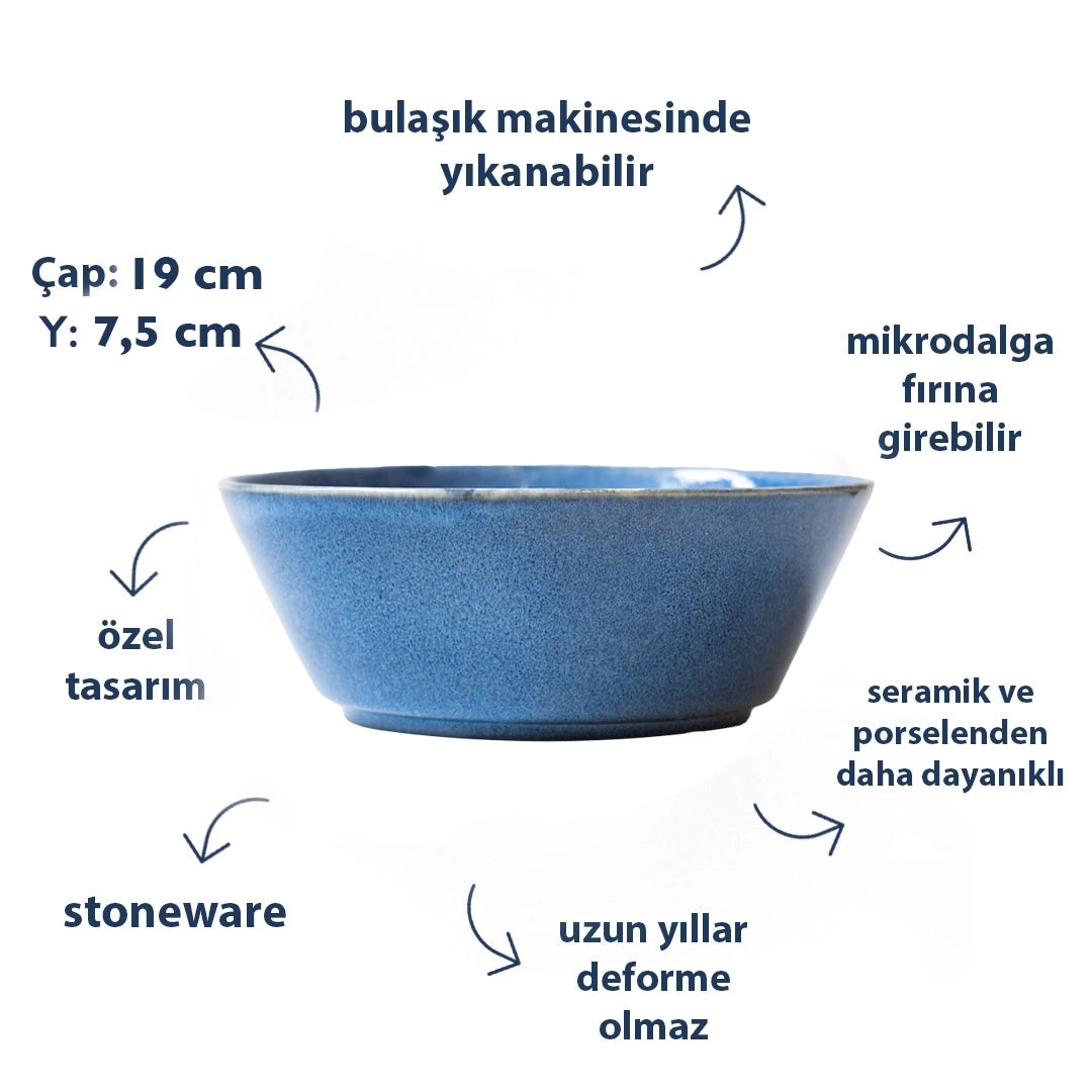 Stoneware Derin Bowl - Sayfi Mavi