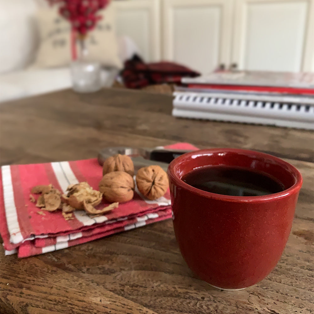 Stoneware Chawan Bardak - Dem Kırmızı