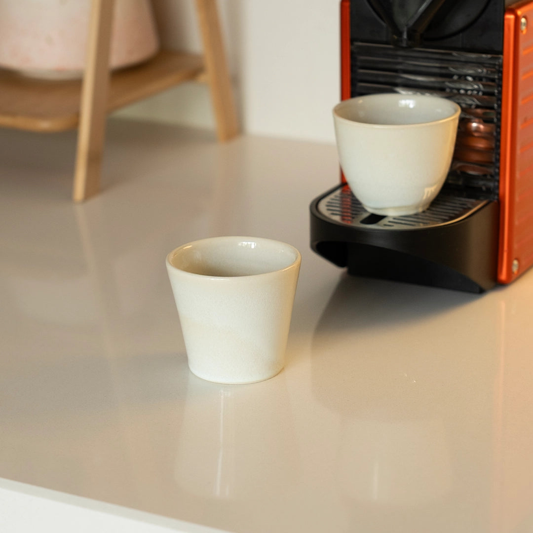 Stoneware Espresso Bardağı - İnci Beyaz