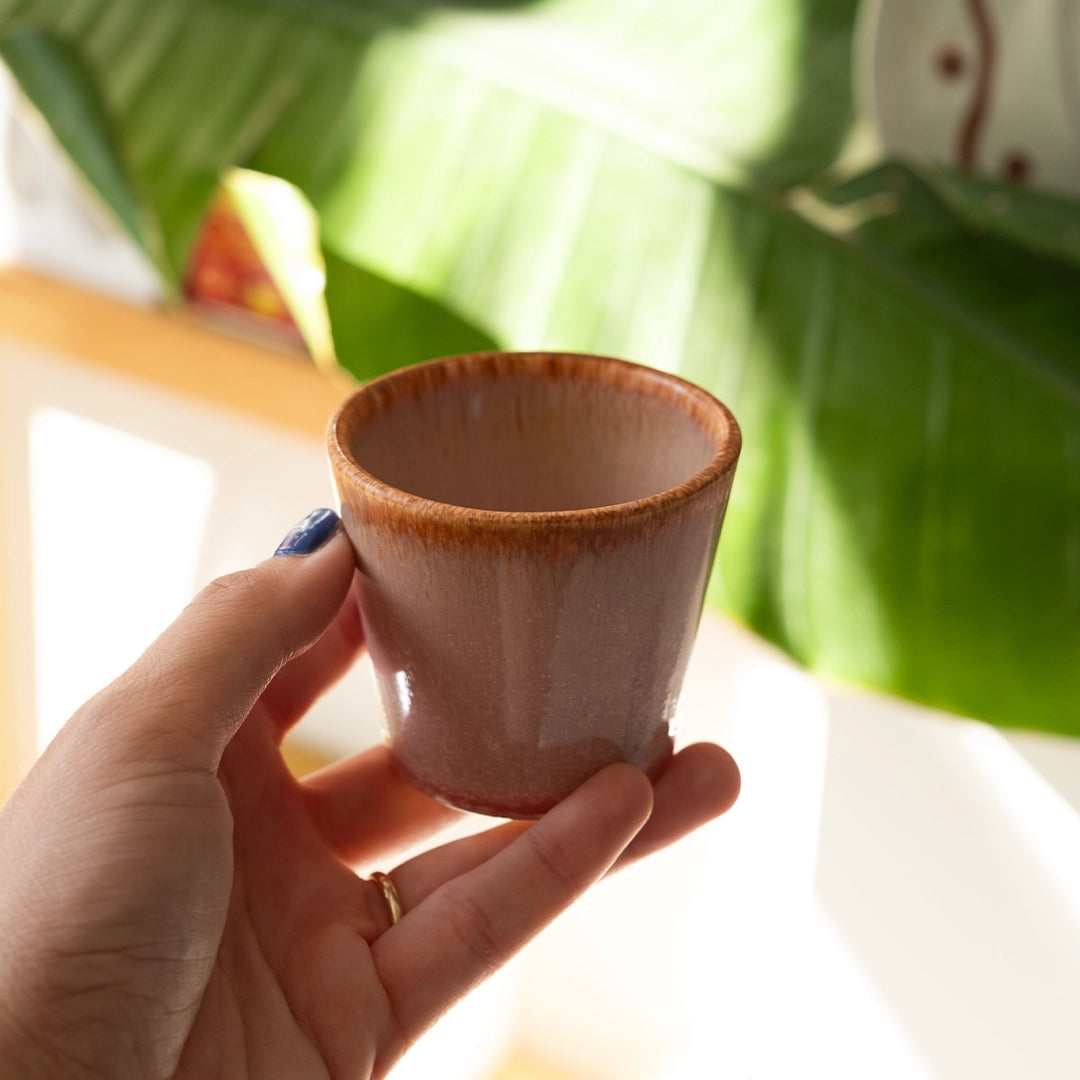 Stoneware Espresso Bardağı - Gonca Pembe