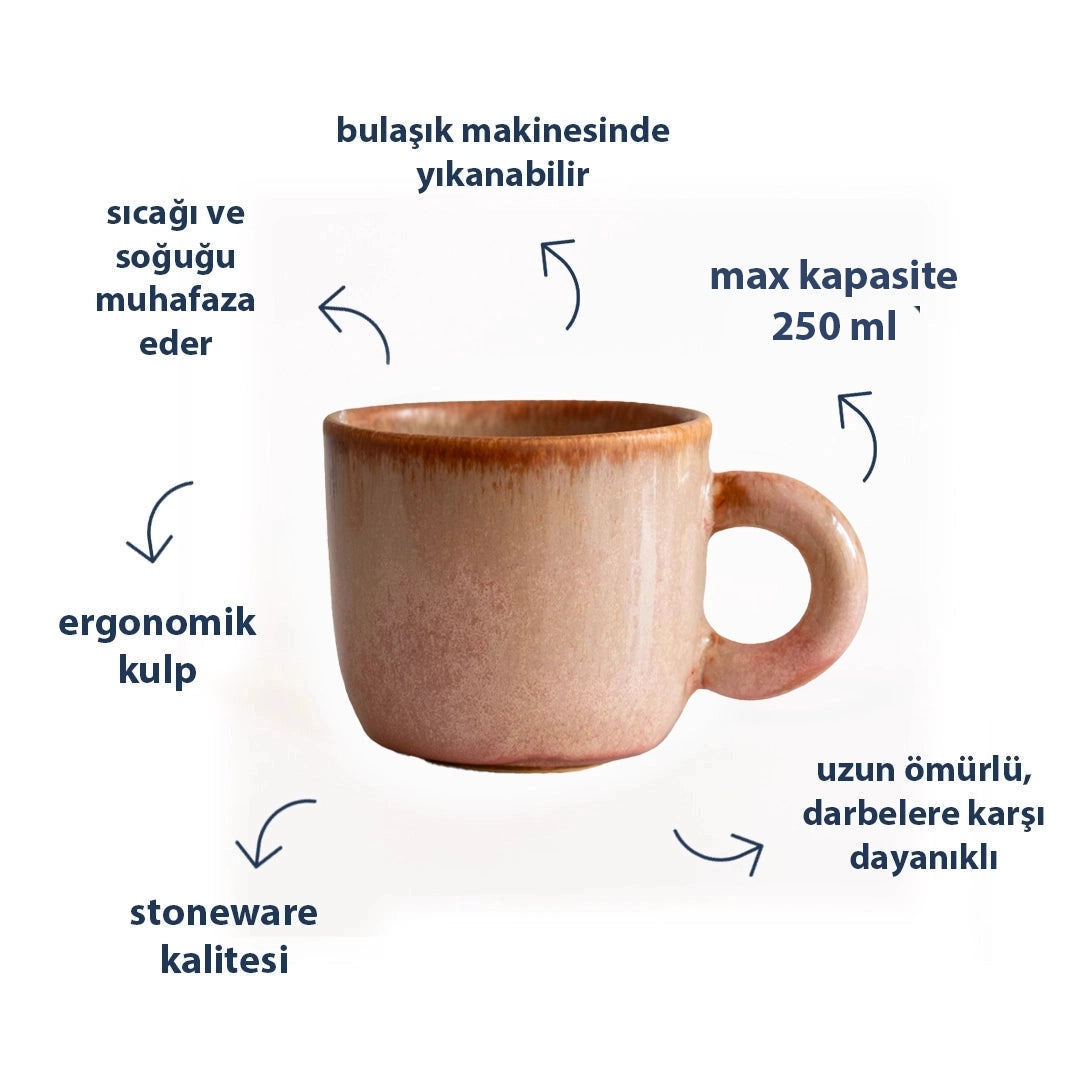 Stoneware Kupa - Gonca Pembe