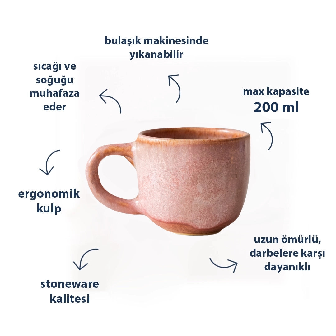 Stoneware Orta Boy Kupa - Gonca Pembe