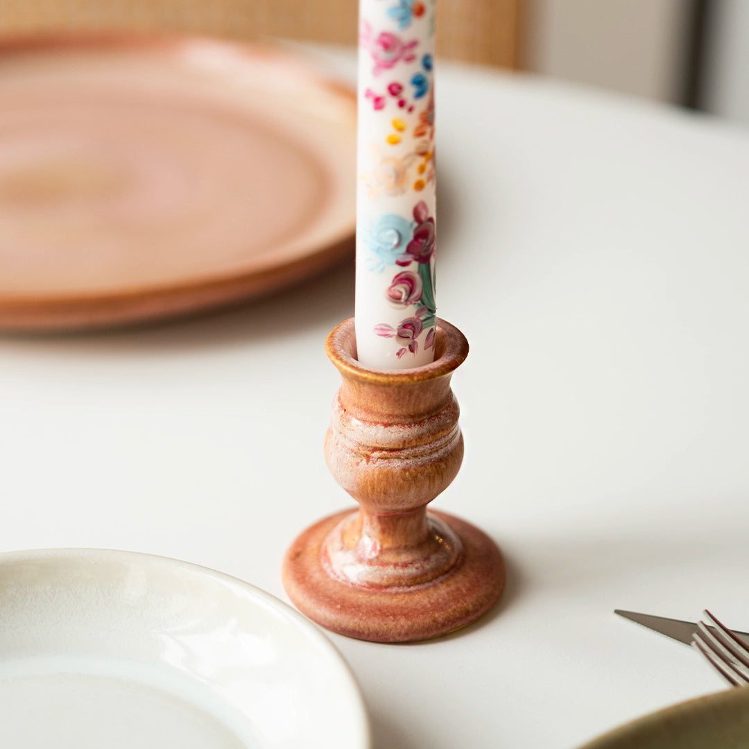 Stoneware Şamdan - Gonca Pembe